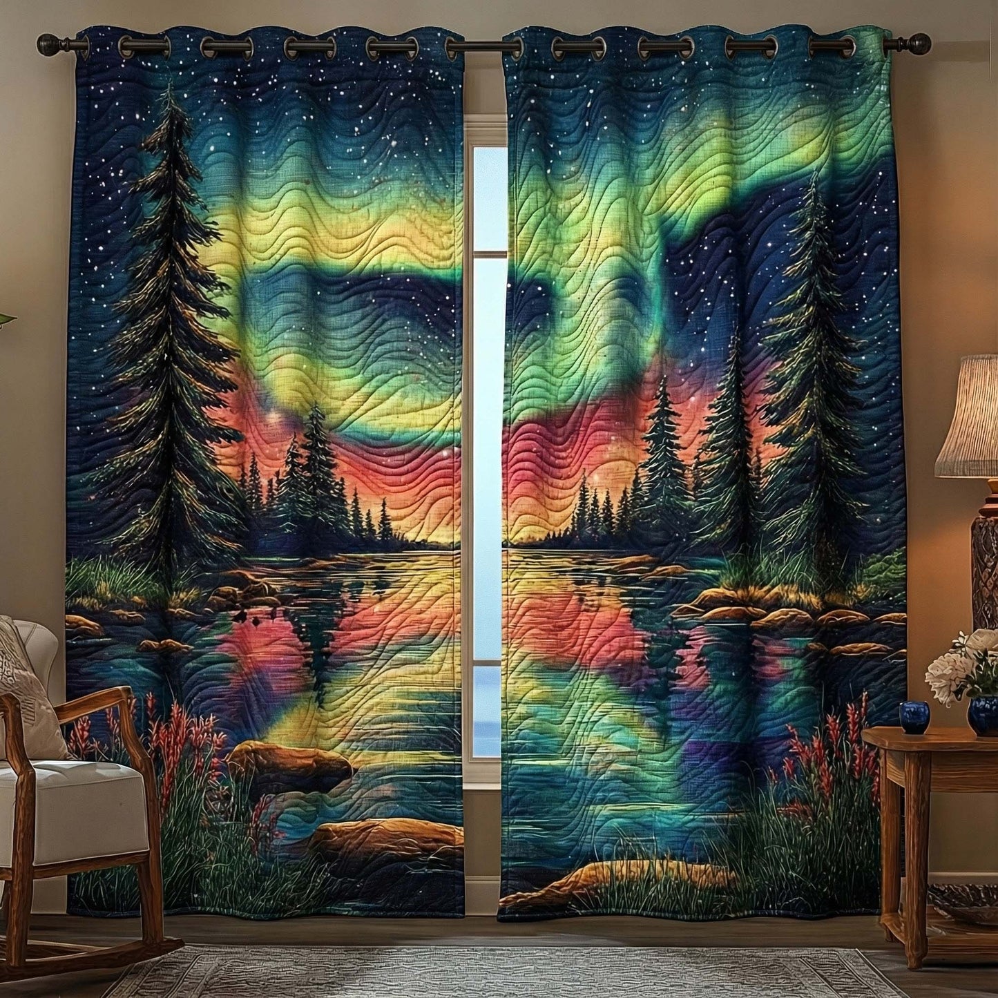 Northern Serenity Quilted Curtains GFTOQA1145