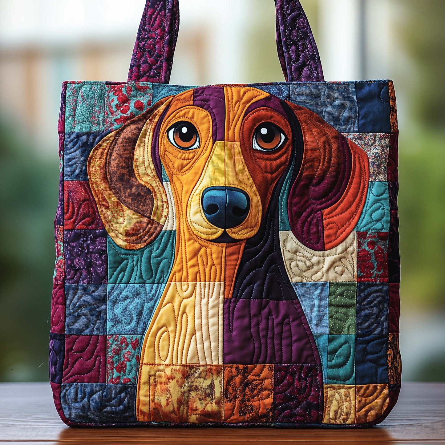 Dachshund Sausage Quilted Tote Bag GFTOQA1173