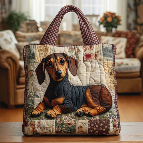 Farmhouse Dachshund Quilted Tote Bag GFTOQA1176