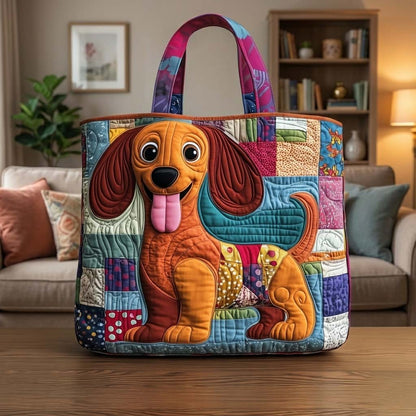 Playful Sausage Quilted Tote Bag GFTOQA1177