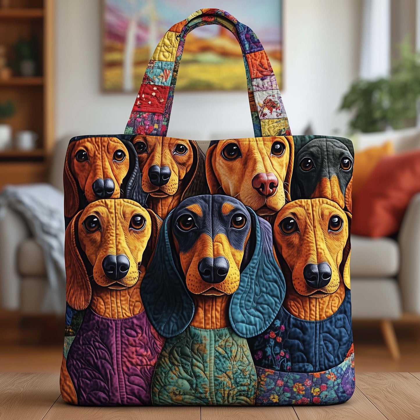 Colorful Friends Quilted Tote Bag GFTOQA1179