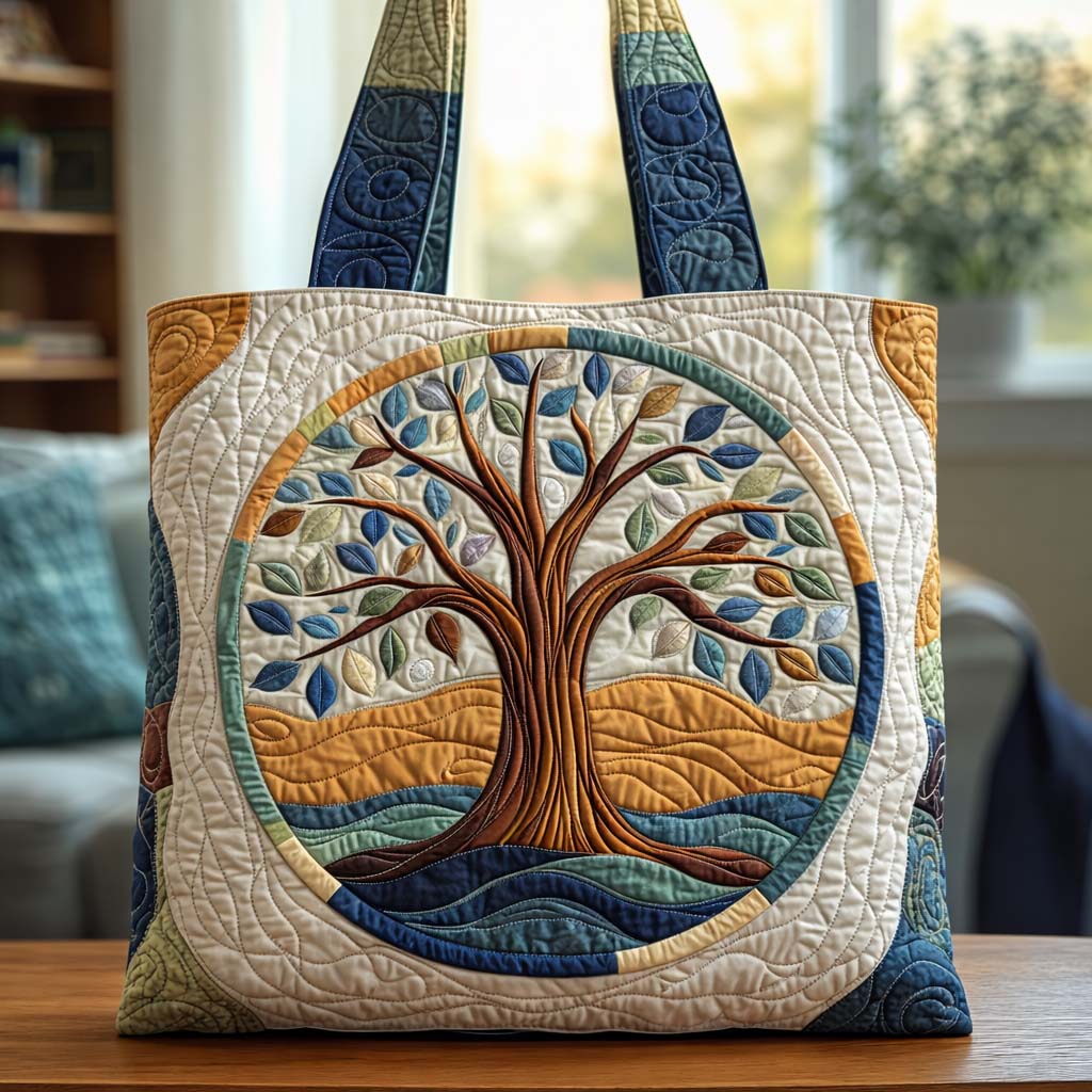 Life Circle Quilted Tote Bag GFTOQA1187