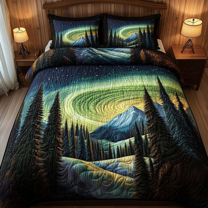 Pine Aurora 3-Piece Quilted Bedding Set GFTOQA1212