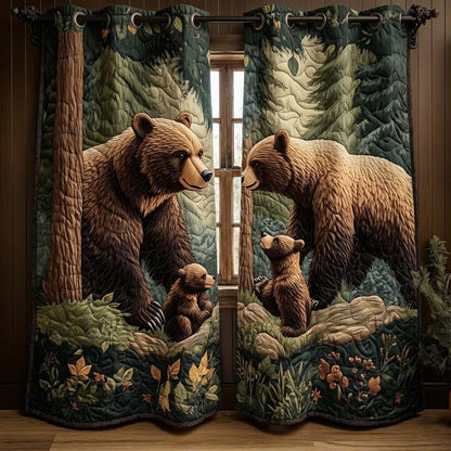 Bear Family Quilted Curtains GFTOQA1224