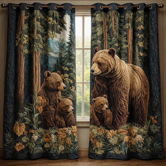 Bear Family Quilted Curtains GFTOQA1225