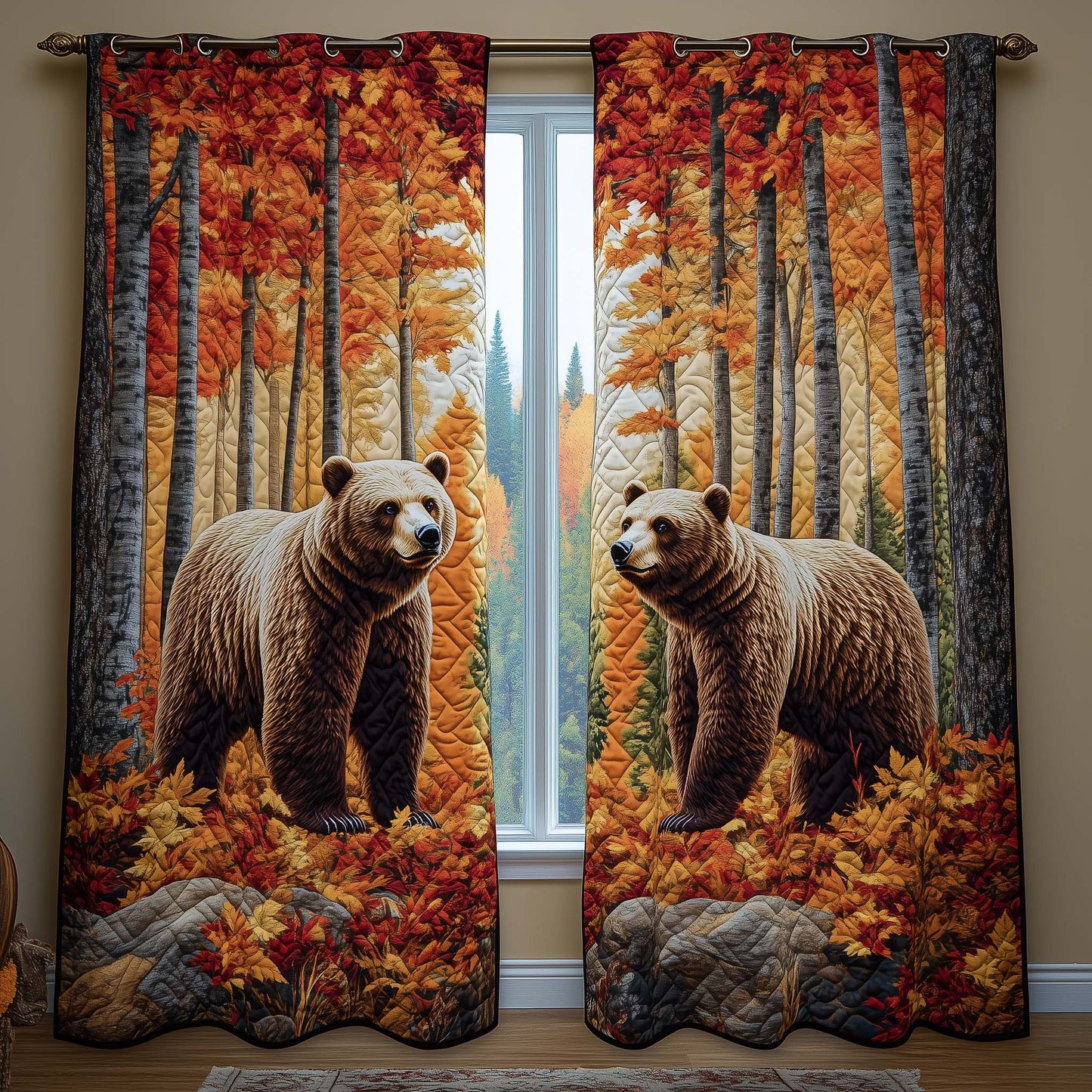 Autumn Watcher Quilted Curtains GFTOQA1227