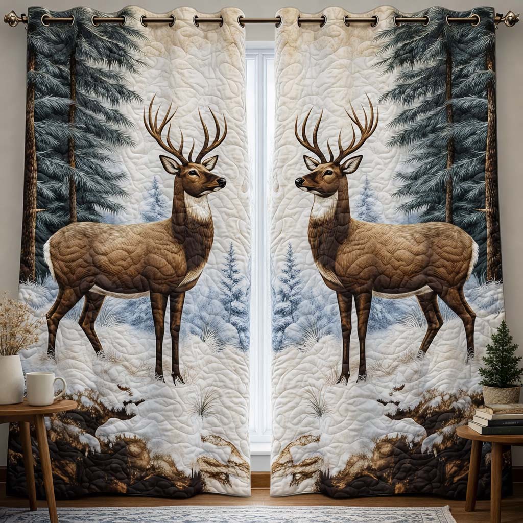 Winter Grace Quilted Curtains GFTOQA1235