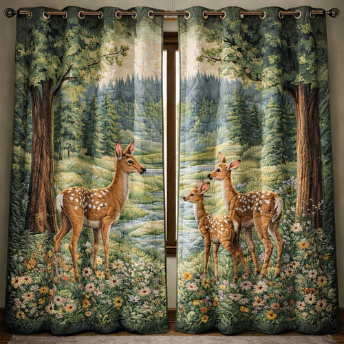 Deer Family Quilted Curtains GFTOQA1238