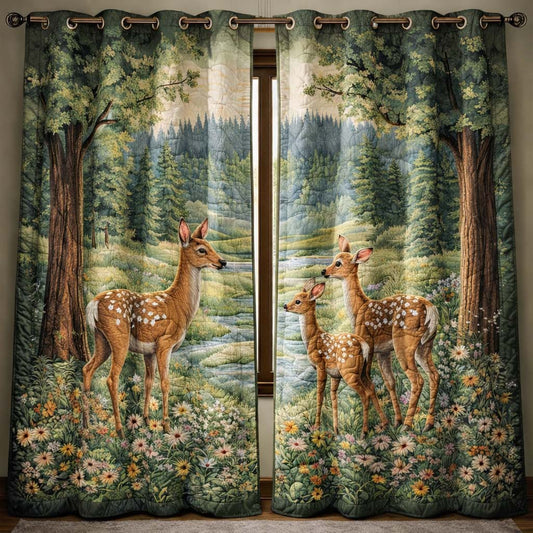 Deer Family Quilted Curtains GFTOQA1238