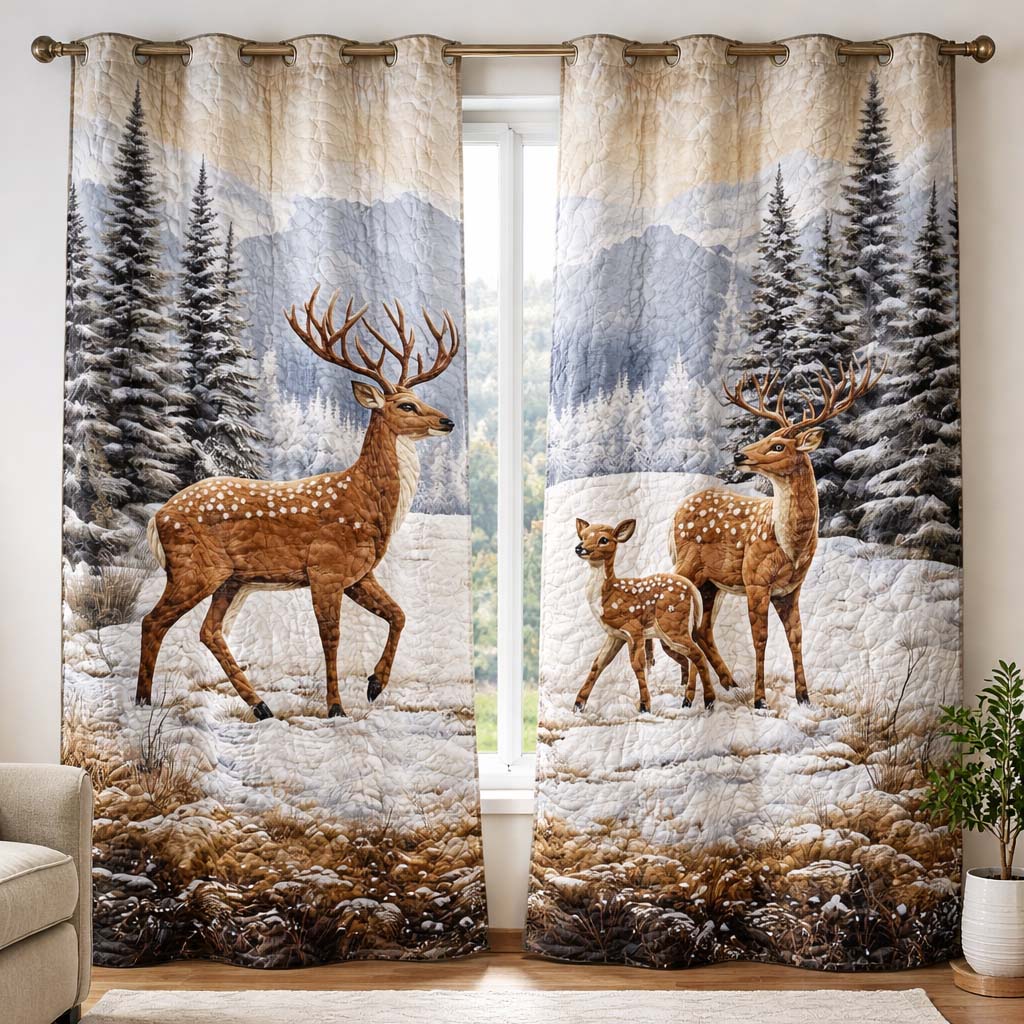Winter Serenity Quilted Curtains GFTOQA1240