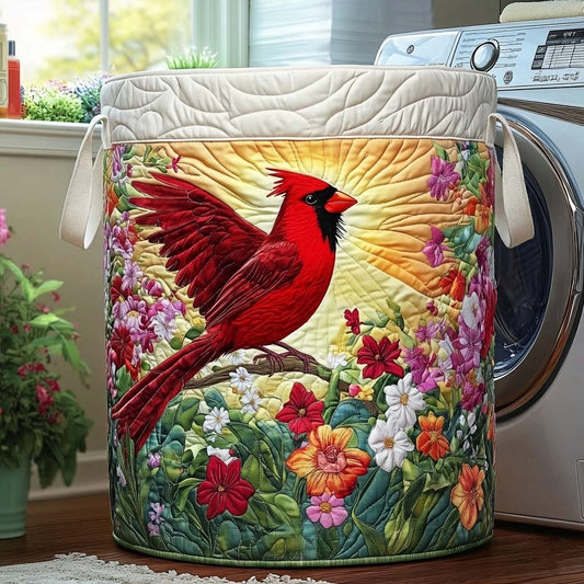 Spring Cardinal Quilted Laundry Basket GFTOQA1273