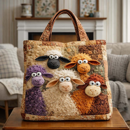Vintage Sheep Quilted Tote Bag GFTOQA1286