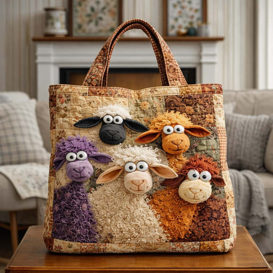 Vintage Sheep Quilted Tote Bag GFTOQA1286