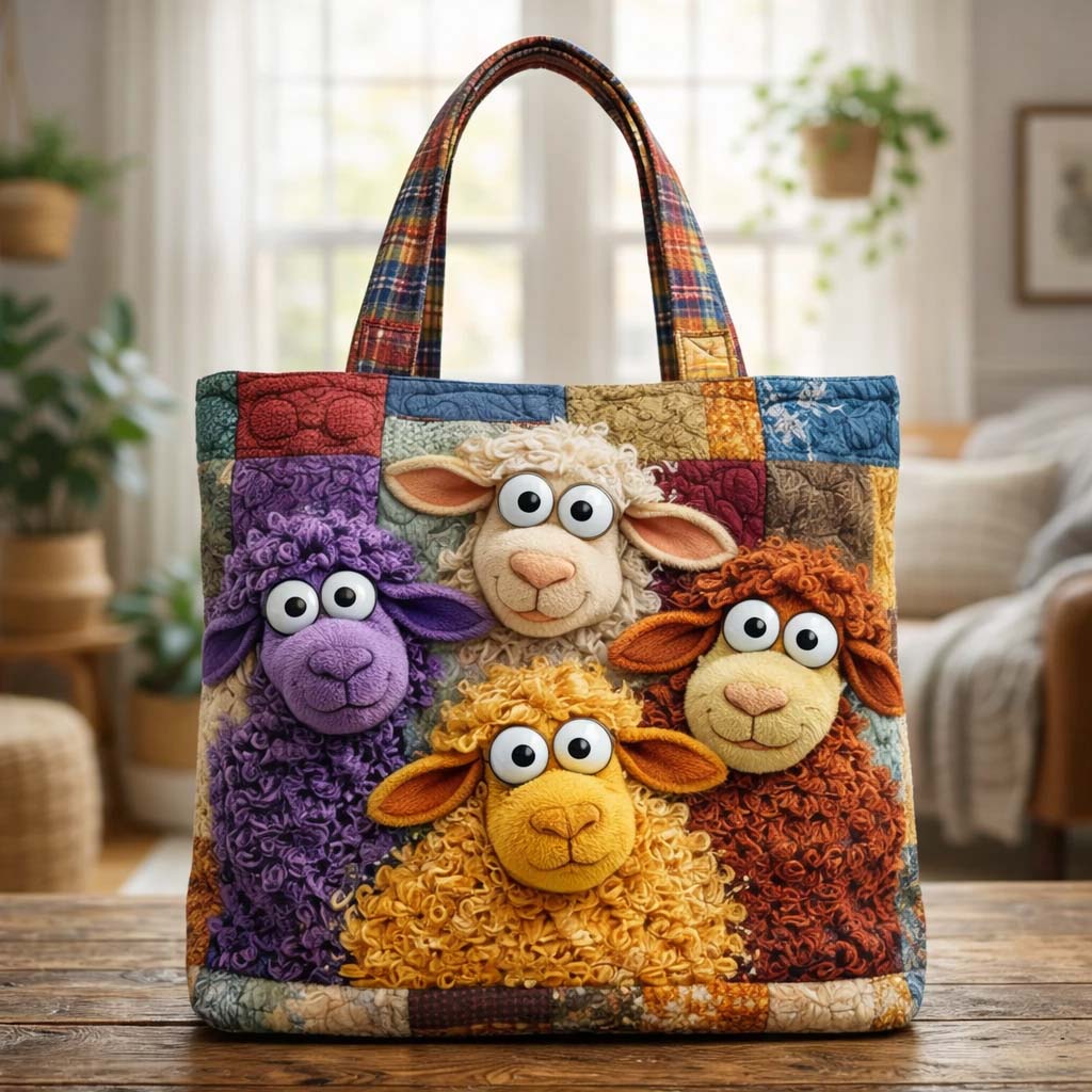 Funky Sheep Quilted Tote Bag GFTOQA1287