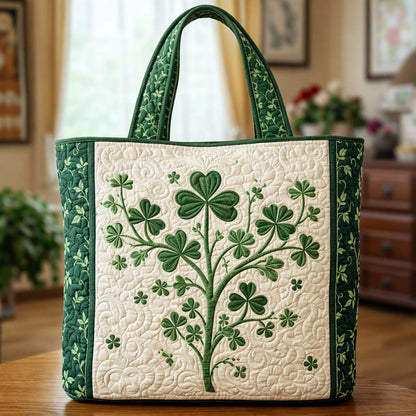 Festive Shamrock Quilted Tote Bag GFTOQA1296
