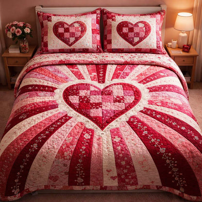 Love Energy 3-Piece Quilted Bedding Set GFTOQA1338