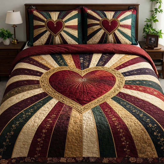 Royal Love 3-Piece Quilted Bedding Set GFTOQA1339