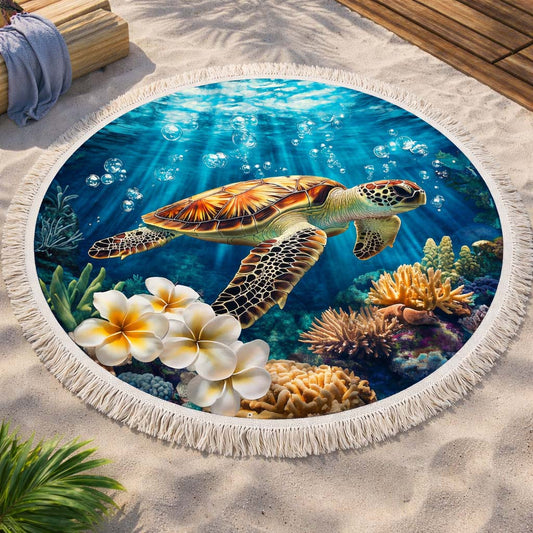 Turtle Journey Round Beach Towel GFTOQA1375