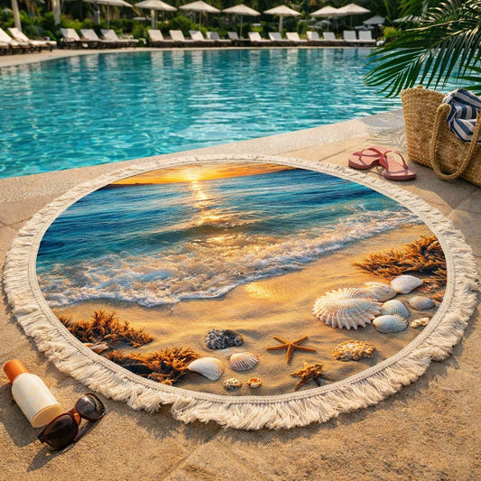 Sunset Serenity Round Beach Towel GFTOQA1376