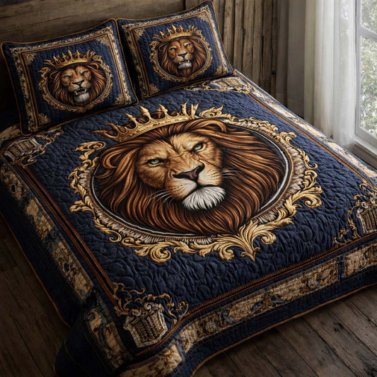 Majestic Lion 3-Piece Quilted Bedding Set GFTOQA1396