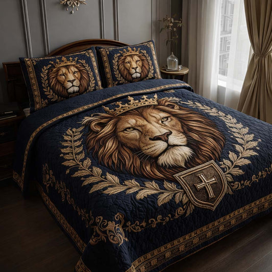 Majestic Lion 3-Piece Quilted Bedding Set GFTOQA1398