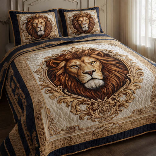 Majestic Lion 3-Piece Quilted Bedding Set GFTOQA1399