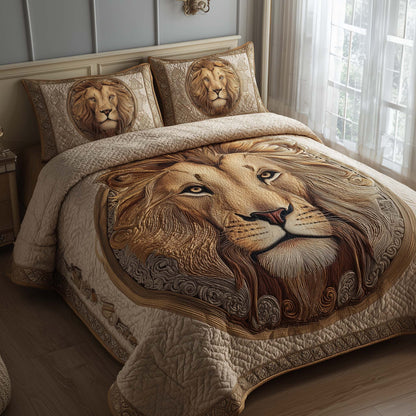 Majestic Lion 3-Piece Quilted Bedding Set GFTOQA1400