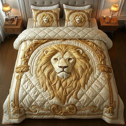 Majestic Lion 3-Piece Quilted Bedding Set GFTOQA1401