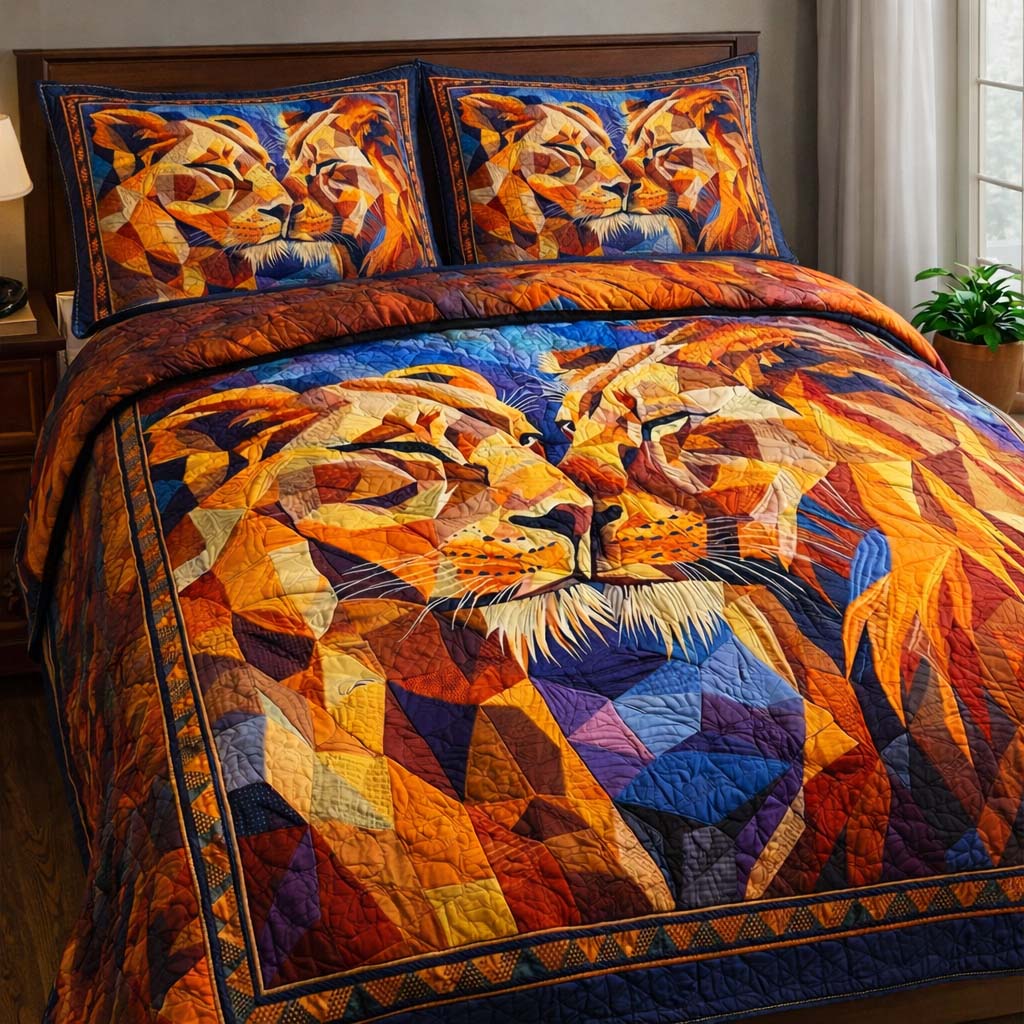 Majestic Love 3-Piece Quilted Bedding Set GFTOQA1404