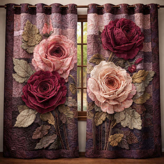 Elegant Rose Quilted Curtains GFTOQA1440
