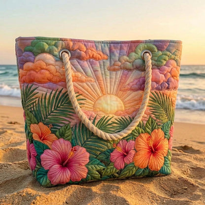 Tropical Sunrise Quilted Beach Bag GFTOQA1497