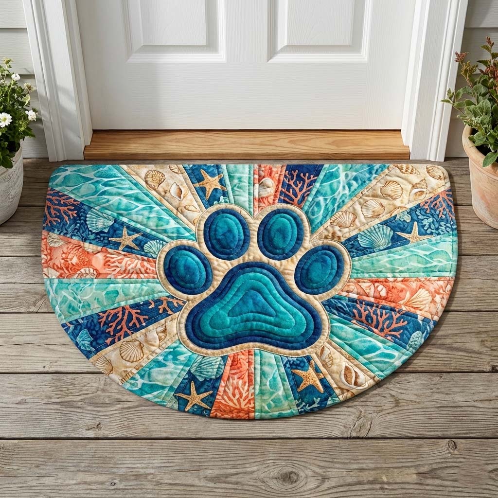 Welcoming Paw Quilted Welcome Mat GFTOQA1676