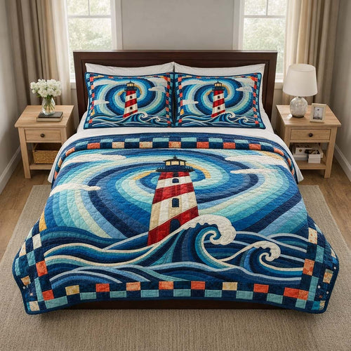 Spiral Beacon 3-Piece Quilted Bedding Set GFTOQA1935