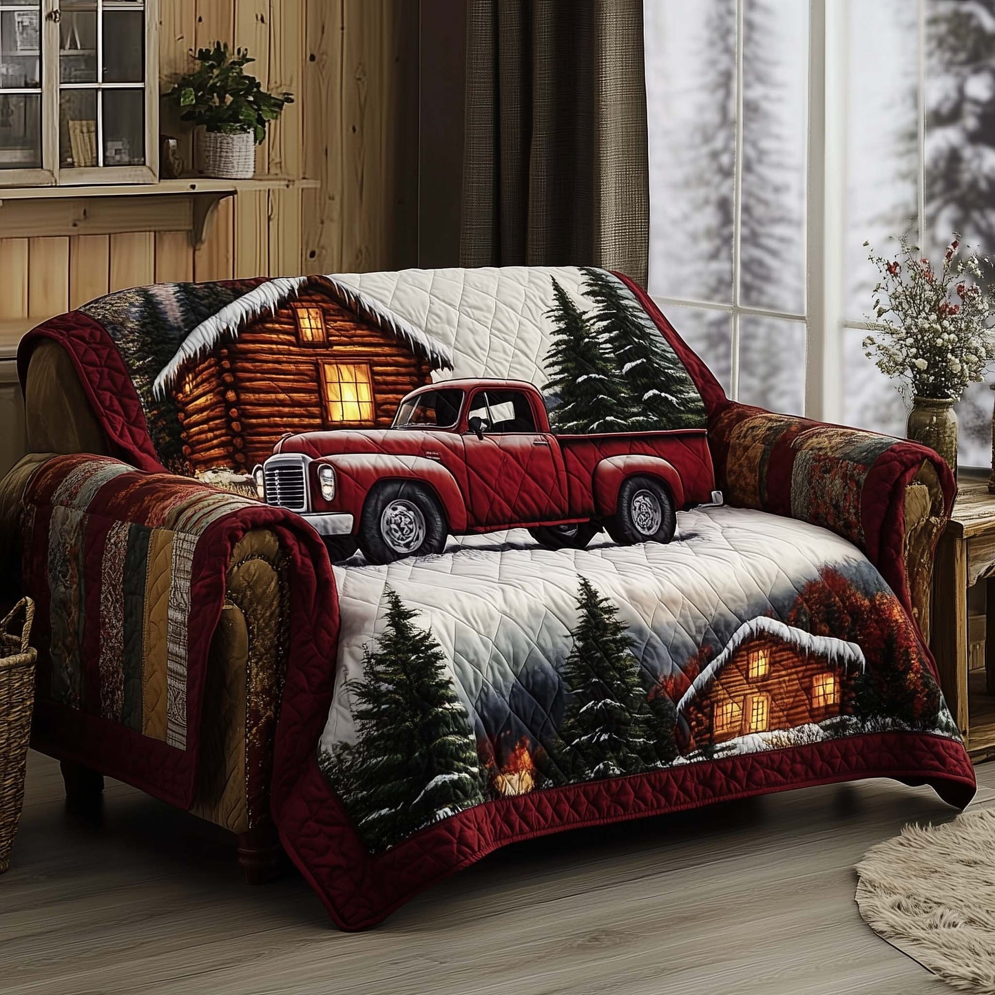 Christmas Homecoming Quilted Sofa Cover GFTOQA213