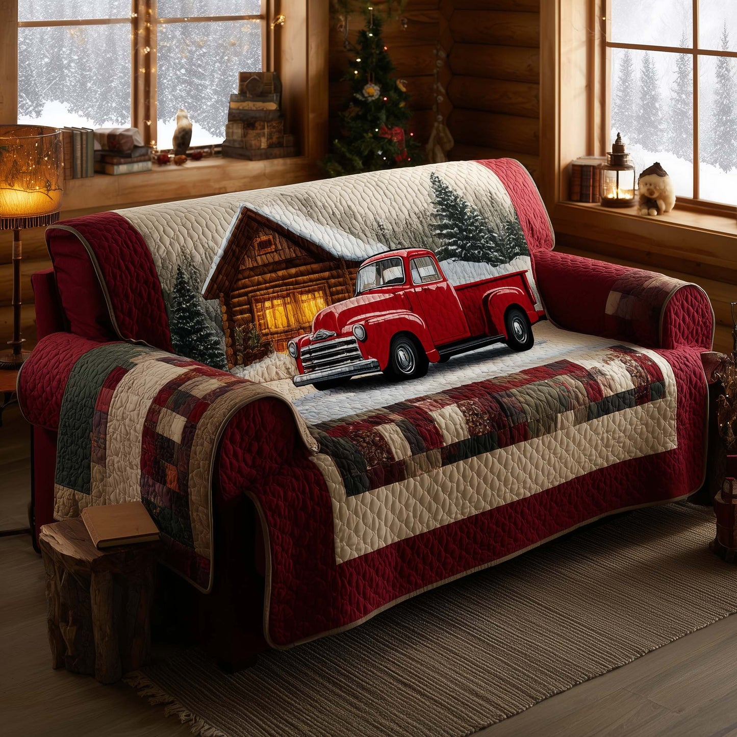 Holiday Homecoming Quilted Sofa Cover GFTOQA214