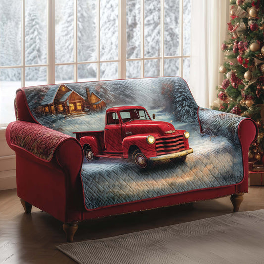 Holiday Truck Quilted Sofa Cover GFTOQA215