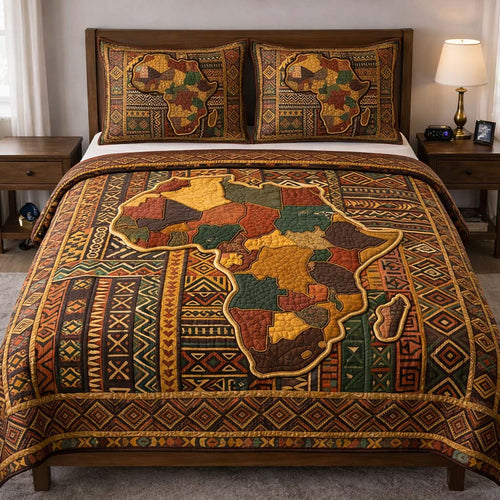 Africa Soul 3-Piece Quilted Bedding Set GFTOQA2152