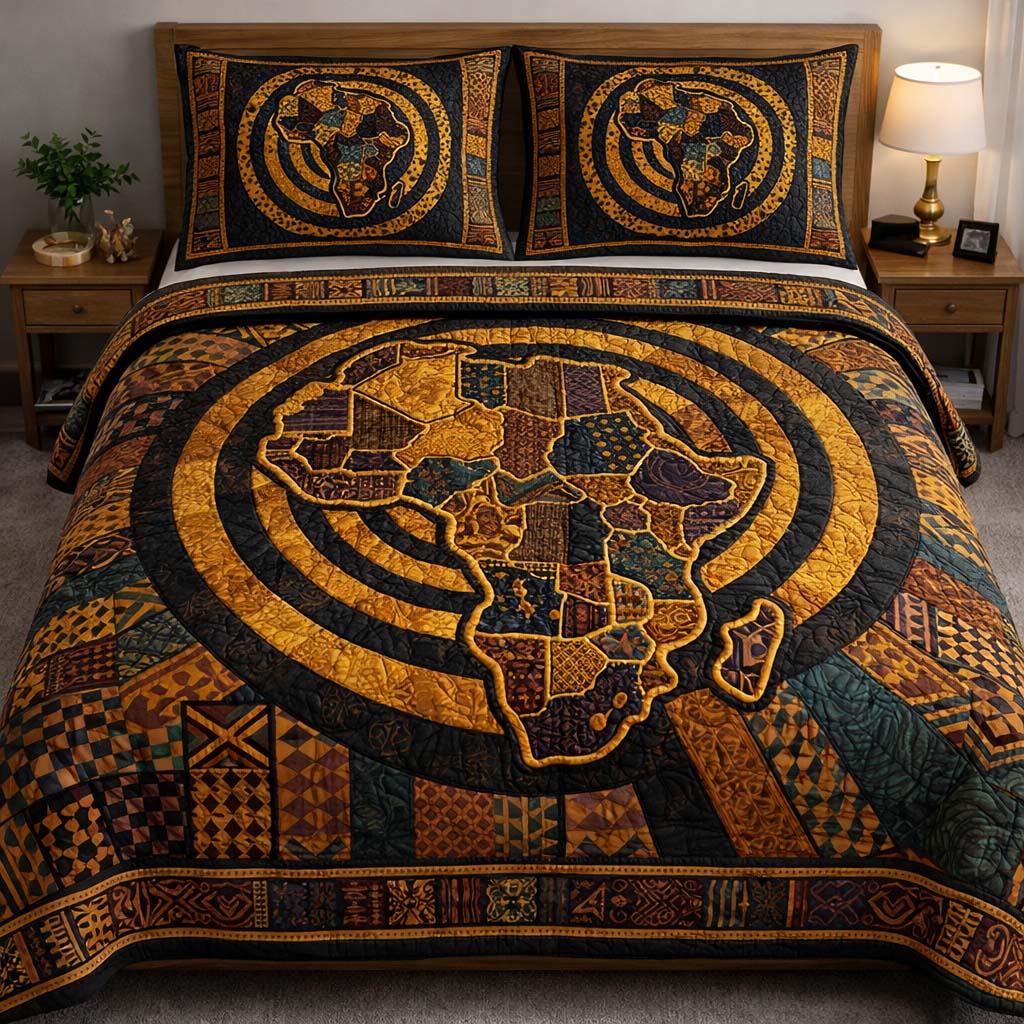 Africa Soul 3-Piece Quilted Bedding Set GFTOQA2153