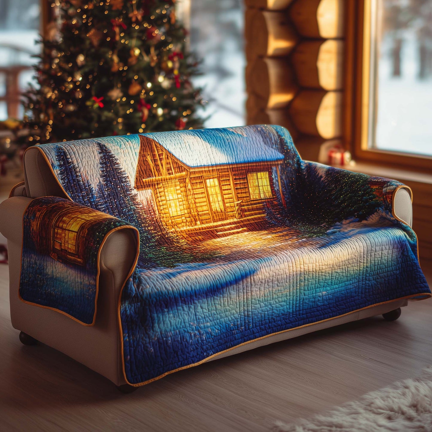Northern Lights  Quilted Sofa Cover GFTOQA217