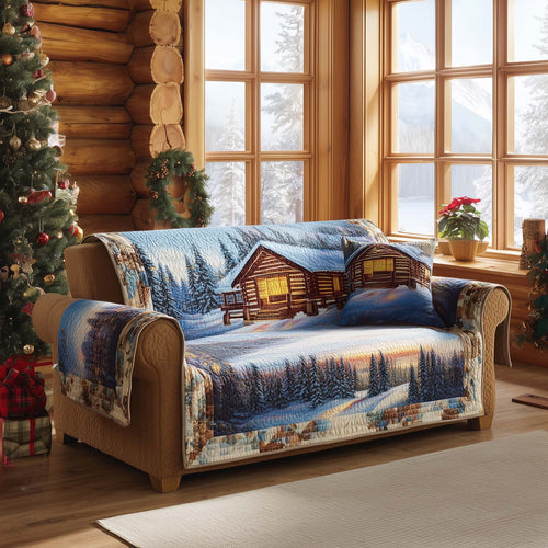 Holiday Cabin Quilted Sofa Cover GFTOQA218