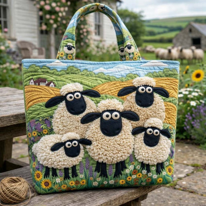 Sheep Serenity Quilted Tote Bag GFTOQA2258