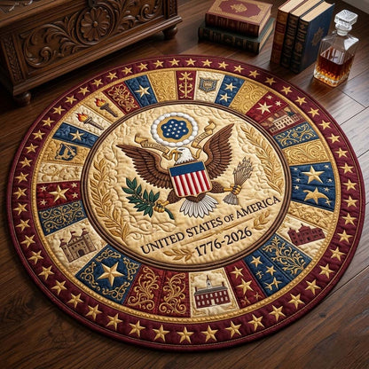 Heritage Patch Quilted Round Mat GFTOQA2426