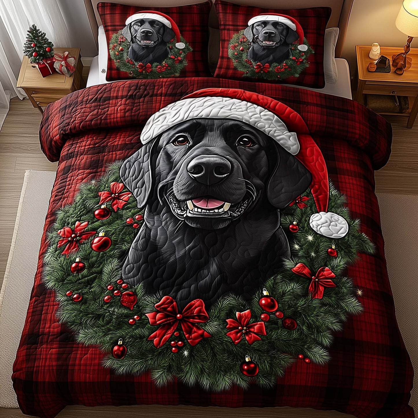 Festive Labrador Duvet Cover Set GFTOQA283
