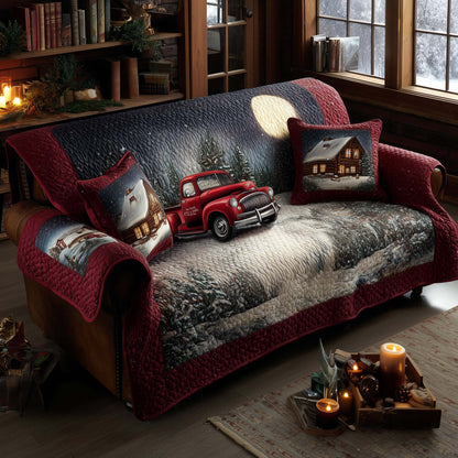 Christmas Truck Quilted Sofa Cover GFTOQA338
