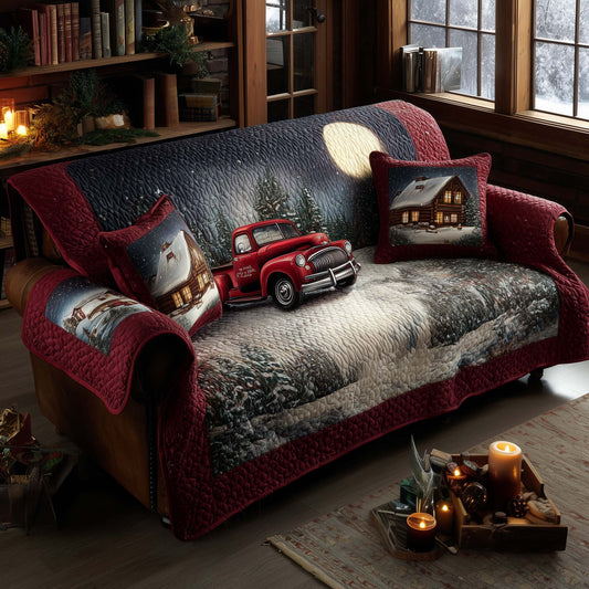 Christmas Truck Quilted Sofa Cover GFTOQA338