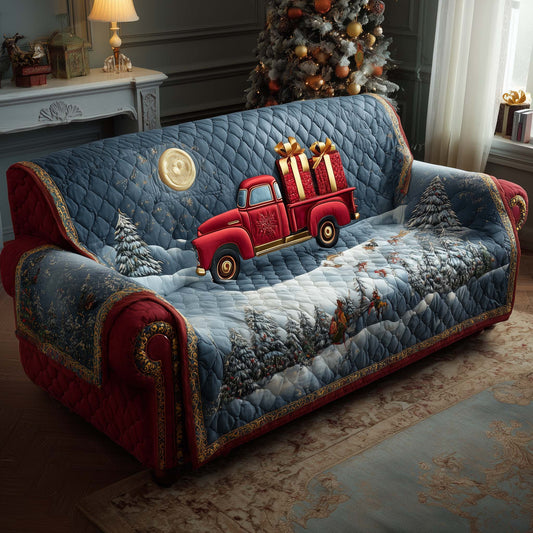 Christmas Truck Quilted Sofa Cover GFTOQA339