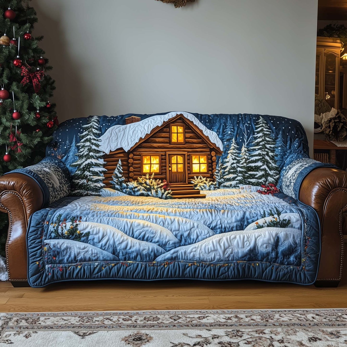Winter Cabin Quilted Sofa Cover GFTOQA344