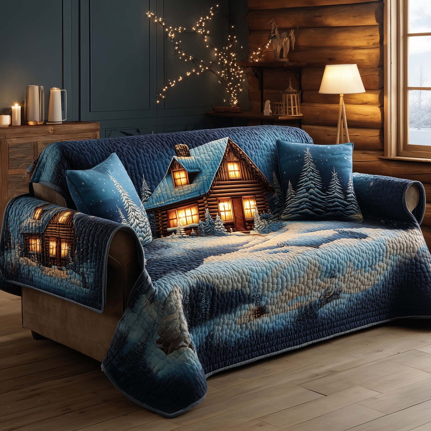 Winter Cabin Quilted Sofa Cover GFTOQA345
