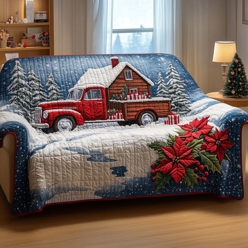 Farmhouse Christmas Quilted Sofa Cover GFTOQA350