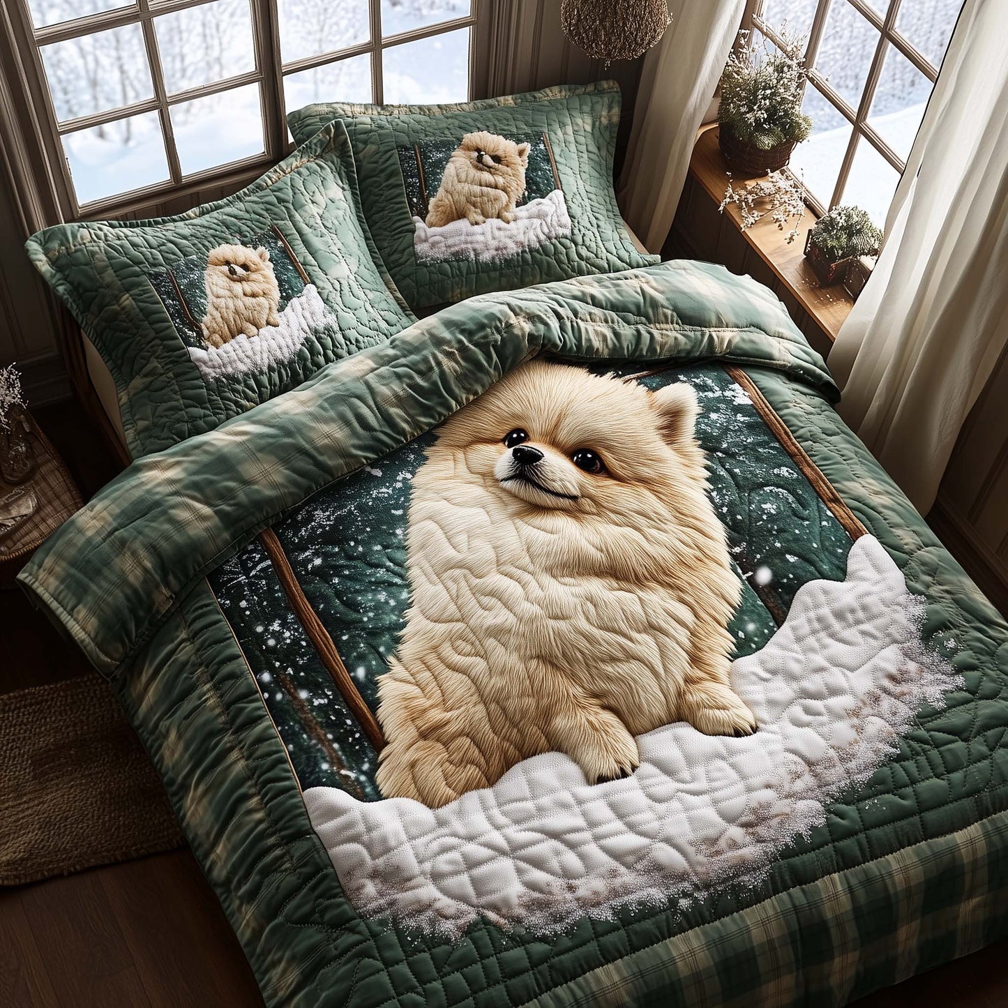 Adorable Pomeranian Duvet Cover Set GFTOQA357